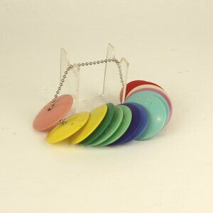 Vintage Plakies Baby Play Teething Discs on Chain Colorful Kids